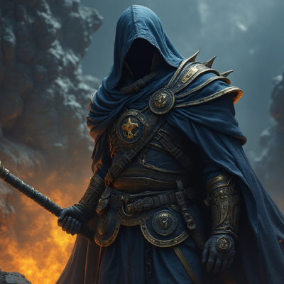 Warlock An intimidating hooded figure on a battlefield.