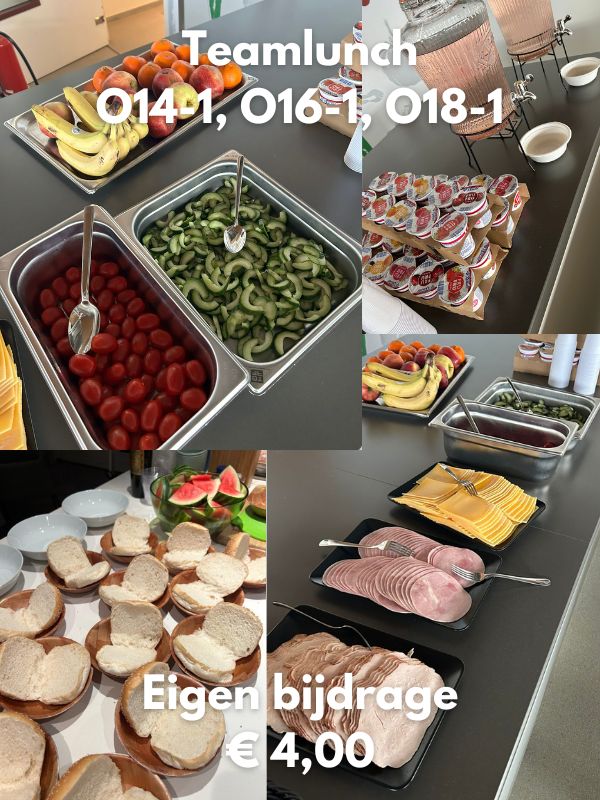 Teamlunch zaterdag - buffetvorm (alleen voor jeugd O14-1, O16-1 en O18-1)