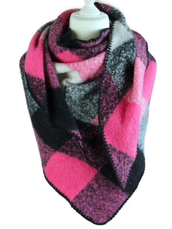 Dreieckschal in Schwarz/Pink ++ NEU ++