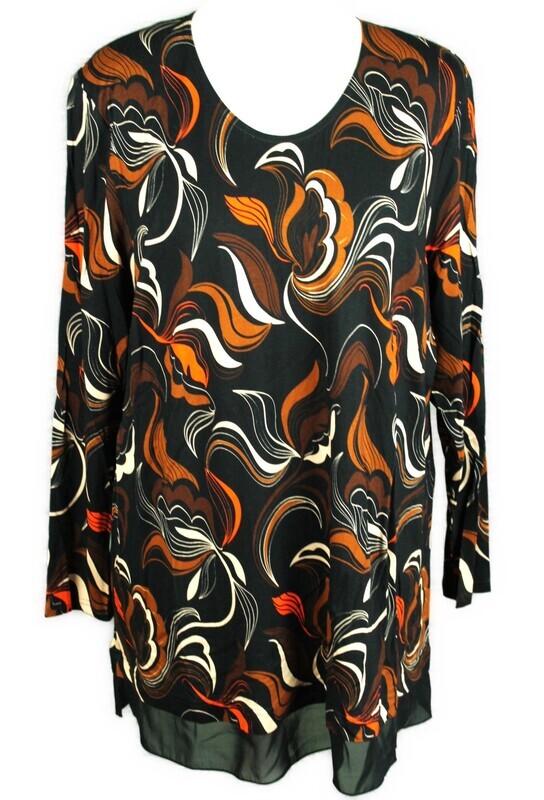 Langarmshirt gr.48 von Mona Lisa in Schwarz/Bunt ++ Neu ++
