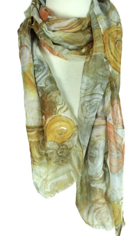 Schal in Braun/Gelb/Weiß und Gold  ++ NEU ++