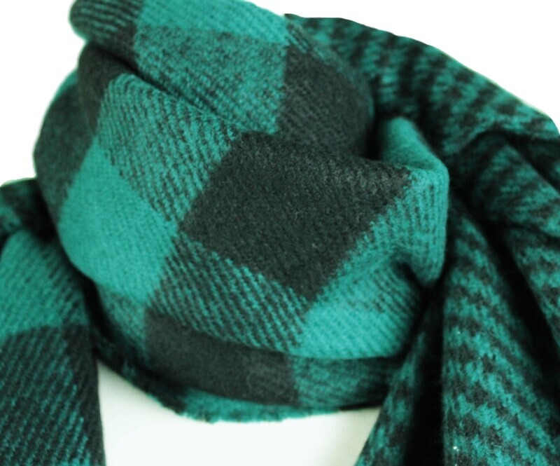 Schal Schwarz/Grün kariert von Yesta  ++ NEU ++