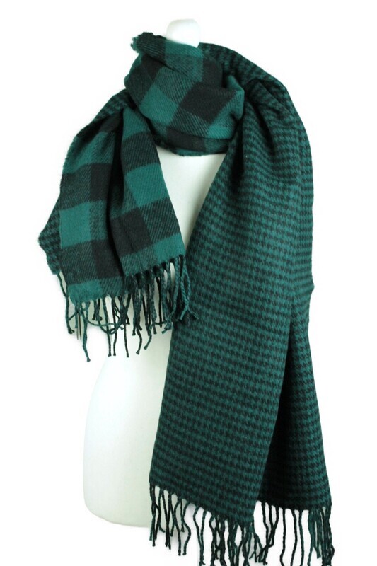 Schal Schwarz/Grün kariert von Yesta  ++ NEU ++