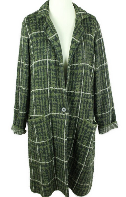 Strickjacke von Yesta gr.48 in Grün/Weiß/Schwarz ++ NEU ++