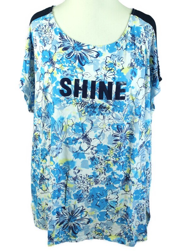 T-Shirt von Yesta gr.50 in Blau/Weiß/Gelb