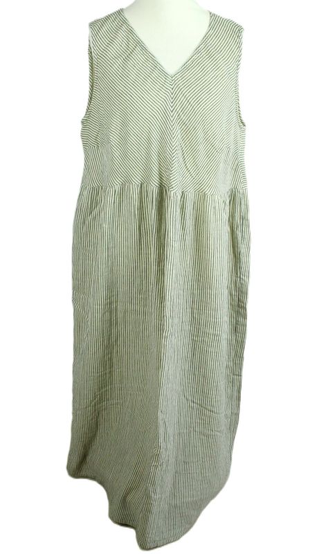 Maxikleid von Ciso gr.50 in Hellbeige gestreift