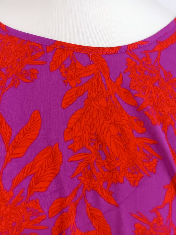 Kurzarm Kleid gr.52/54 in Rot/Lila