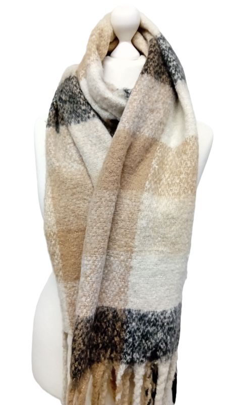 Schal in Braun/Beige/Schwarz