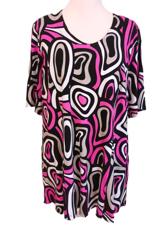 Kurzarm Shirt von Mona Lisa gr.50 im Allover Print