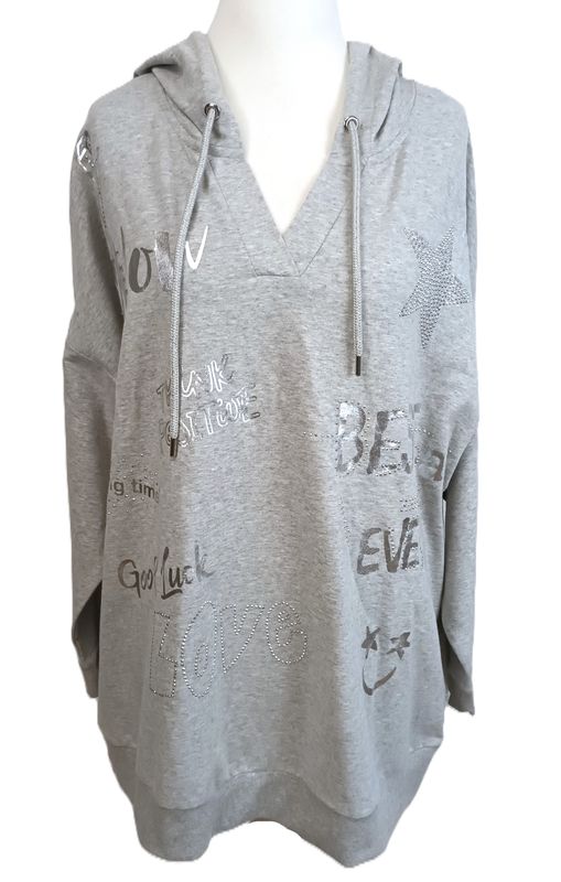 Kapuzen Sweatshirt/Hoodie von Via Appia Due gr.50 in Grau/Silber