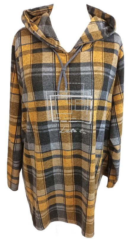 Kapuzen Sweatshirt/Hoodie von Curve gr.54 in Grau/Schwarz/Honiggelb