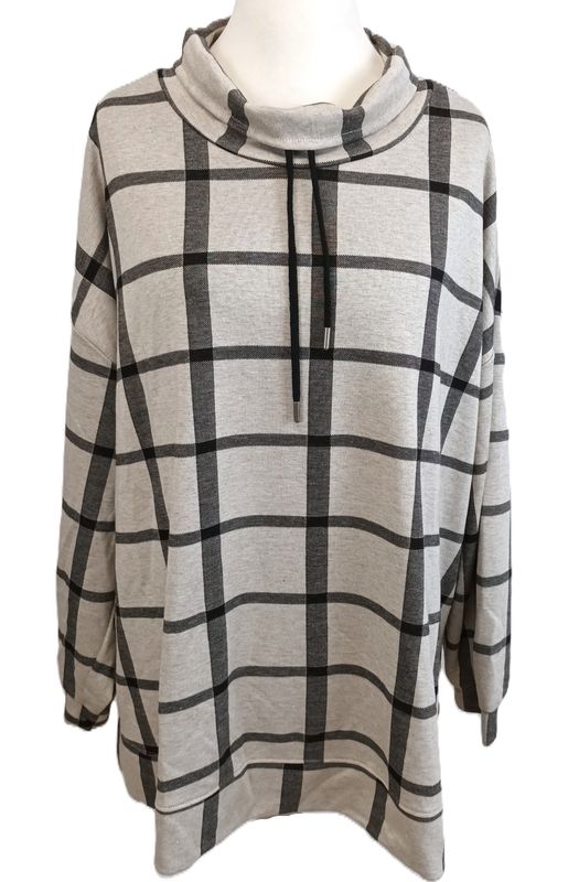 Pullover von Zhenzi gr.54 in Schwarz/Sand kariert