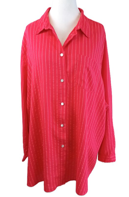 Bluse gr.52/54 in Rot gestreift