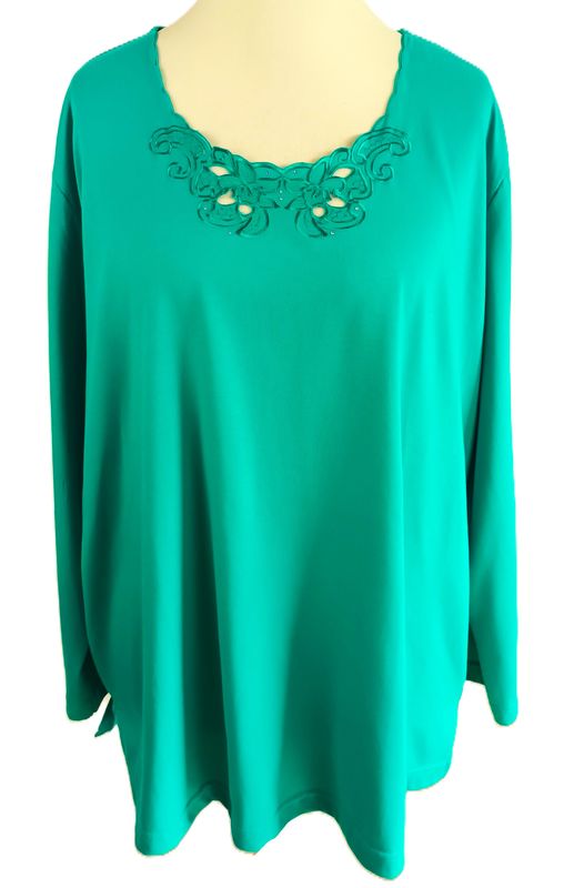 Langarmshirt gr.54 in Smaragdgrün
