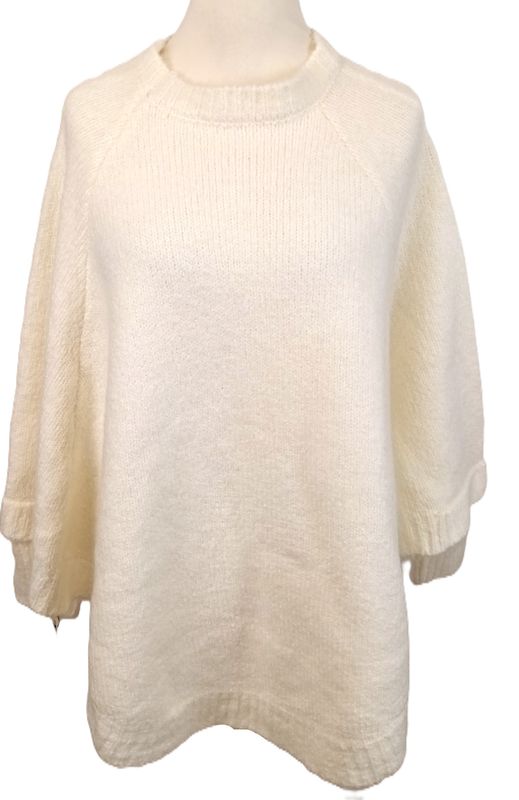 Poncho One Size in Elfenbeinfarbe