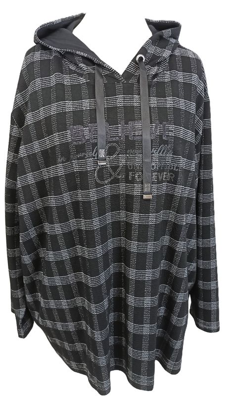 Kapuzen Sweatshirt/Hoodie von Doris Streich gr.54 in Grau/Schwarz