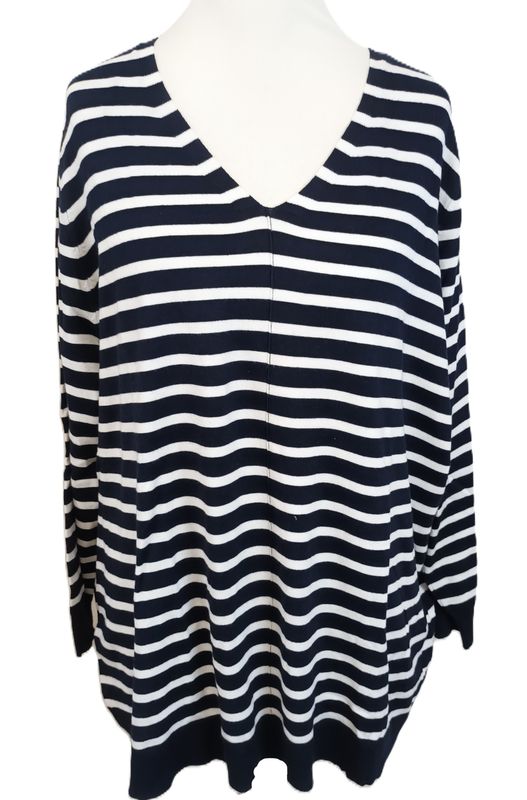 Pullover von Via Appia Due gr.52 in Dunkelblau/Weiß gestreift