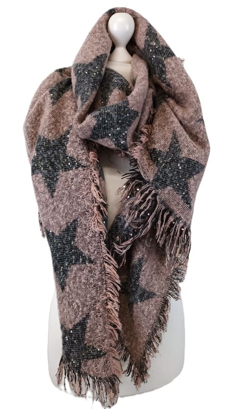 Schal in Altrosa/Grau