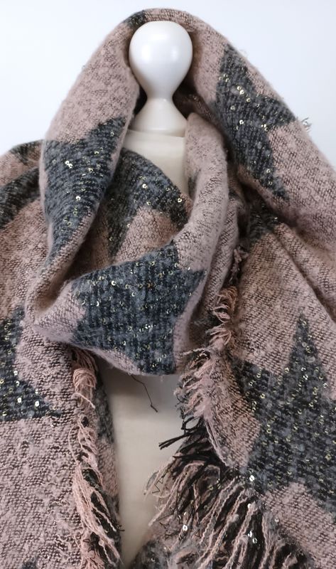 Schal in Altrosa/Grau