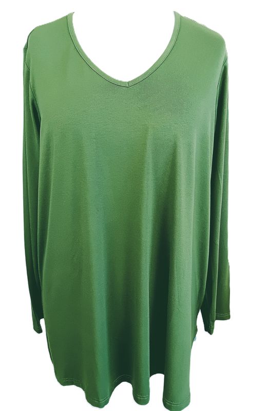 Basic Langarm Shirt von Zhenzi gr.50/52 in Grün