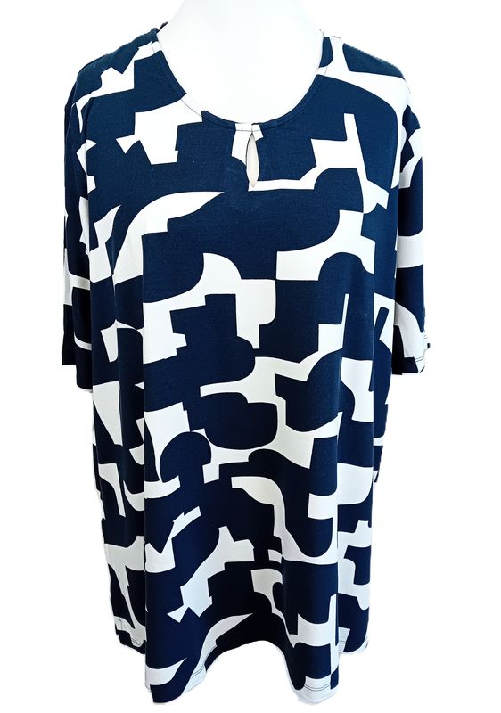 T-Shirt von Curve gr.50 in Blau/Weiß