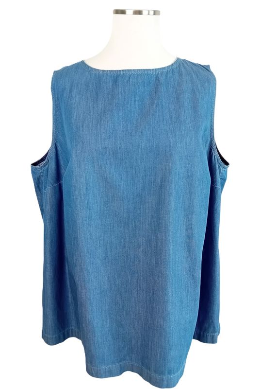 Ärmelloses Shirt von Ulla Popken gr.54/56 in Blau