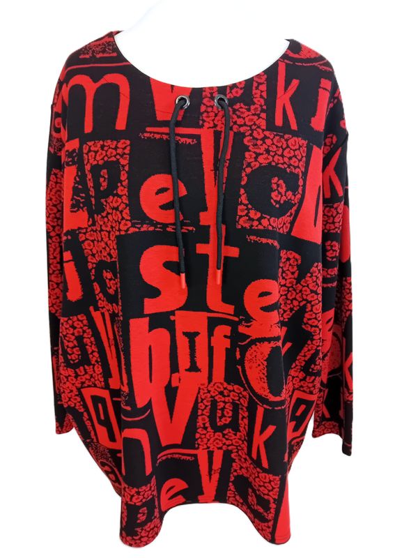 Pullover von Doris Streich gr.52 in Rot/Schwarz