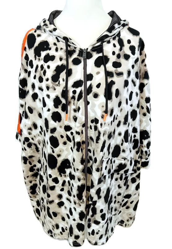 Halbarm Sweatjacke von Doris Streich gr.56 im Leo Print
