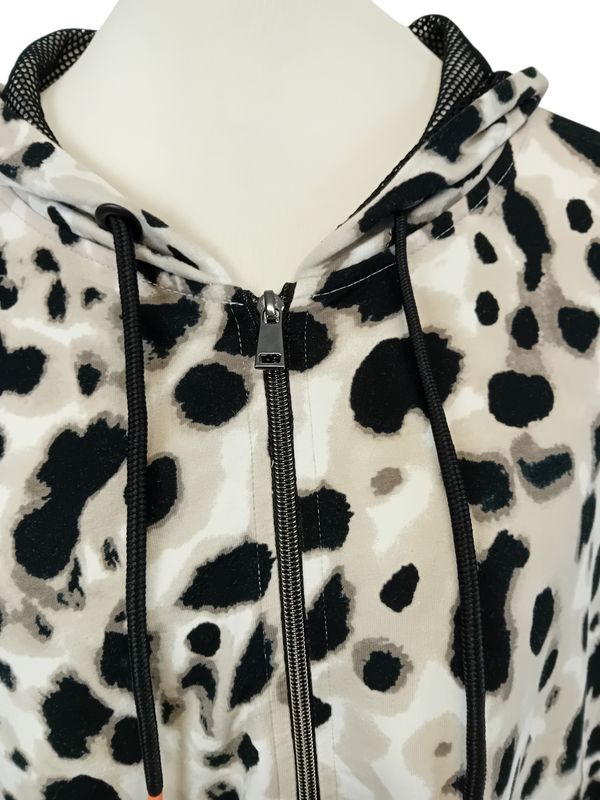 Halbarm Sweatjacke von Doris Streich gr.56 im Leo Print