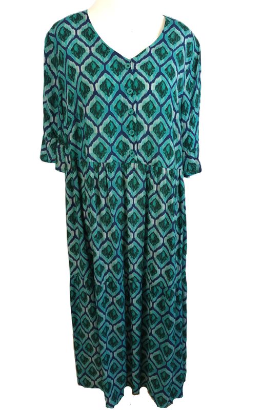 Maxikleid von Mona Lisa gr.54 in Blau, Türkis, Petrol