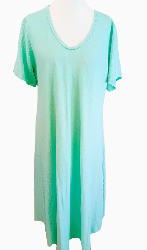 Kurzarm Maxikleid gr.50/52 in Türkis