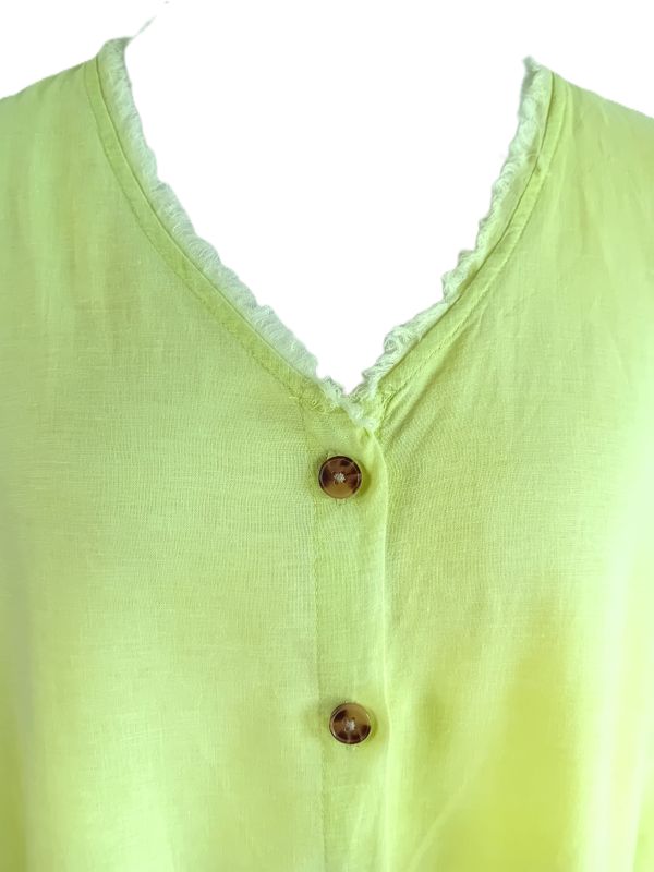 Ärmellose Bluse gr.52/54 im Limetteton