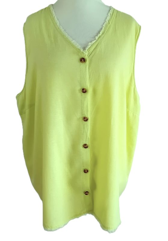 Ärmellose Bluse gr.52/54 im Limetteton