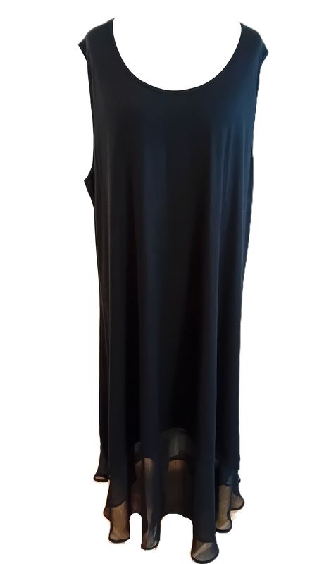 Ärmelloses Maxikleid von Ulla Popken gr.54/56 in Schwarz