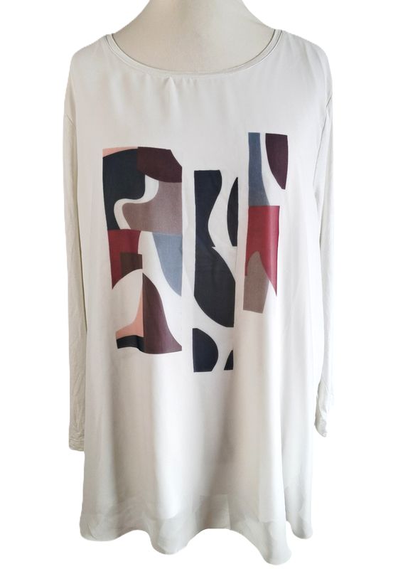 Langarmshirt von Verpass gr.50 in Weiß/Bunt