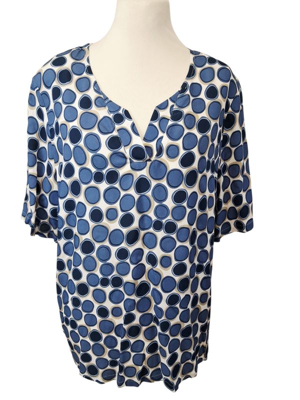 T-Shirt von Mona Lisa gr.48 in Blau/Beige/Weiß