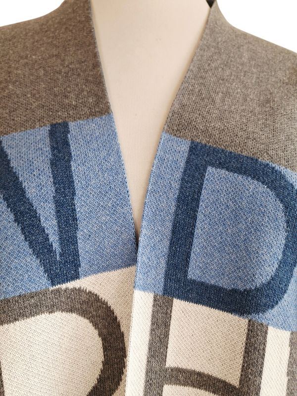 Strickjacke von Heimod gr.54 in Blau/Grau/Weiß