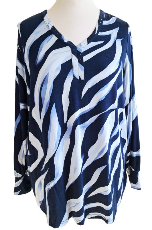 Langarmshirt von Zhenzi gr.54/56 in Blau