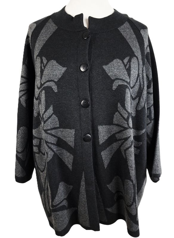 Strickjacke von Heimod gr.50 in Schwarz/Grau
