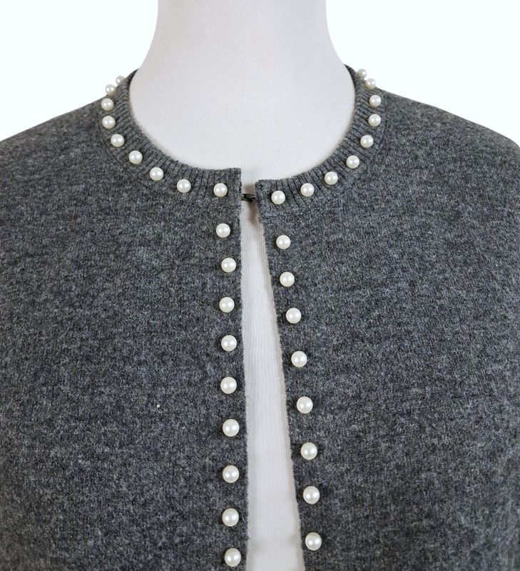 Strickjacke von Zhenzi gr.50/52 in Dunkelgrau meliert