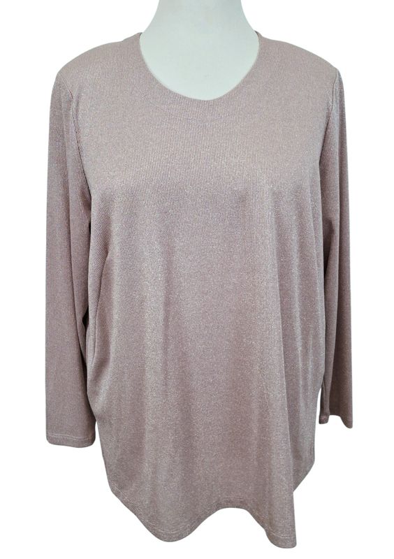 Langarmshirt von Mona Lisa gr.48 in Altrosa mit Silber