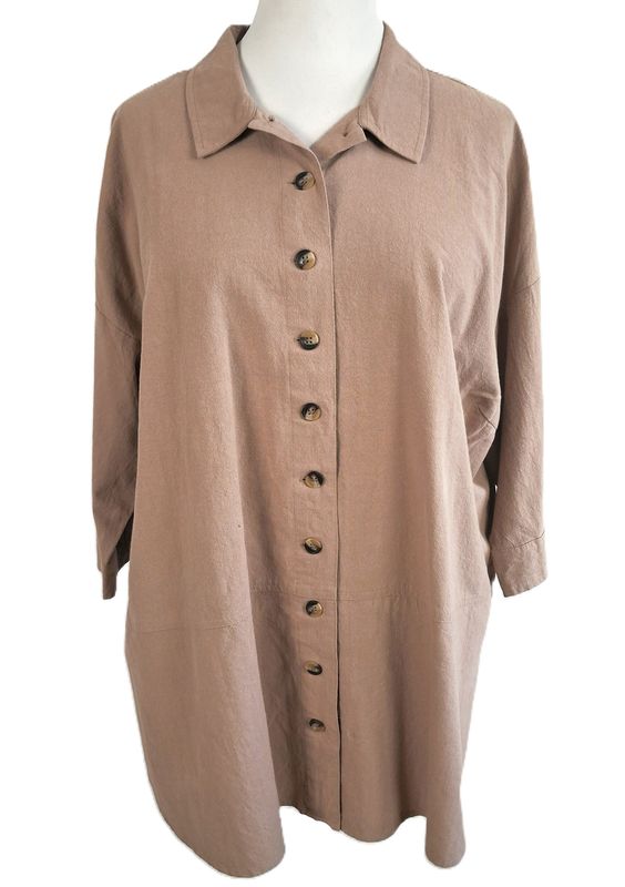3/4 Arm Bluse von Zhenzi gr.50/52 in Hellbraun