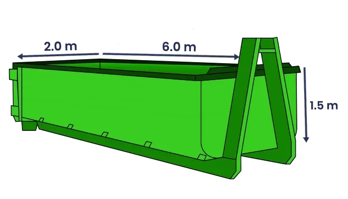 15m Hook Skip Bins