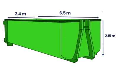 25m3 General Waste Hook Skip Bin