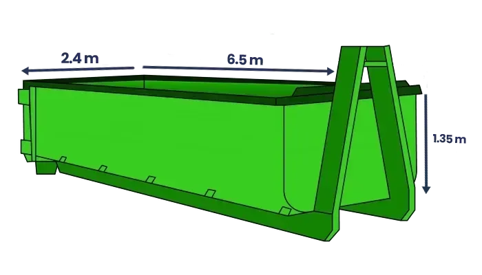 15m3 Green Waste Hook Skip Bin