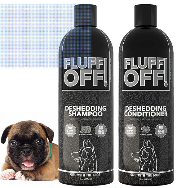 Natural Deshedding Dog &amp; Cat Shampoo and Conditioner, 16 oz Bundle