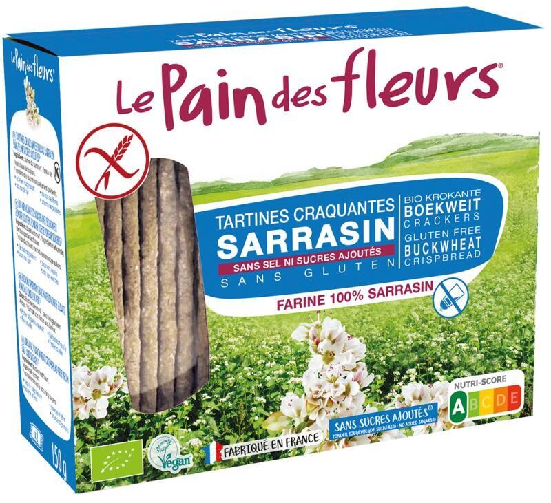 Le Pain des Fleurs boekweit crackers bio zonder suiker en zout