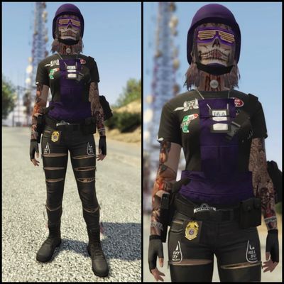 RIPPED BLACK &amp; PURPLE