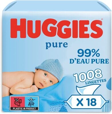 Lingettes Pure Baby 99% d'eau, sans parfum 56 pièces