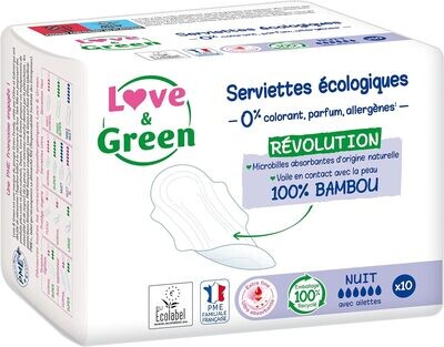 Love and green - Serviettes hygiénique nuit